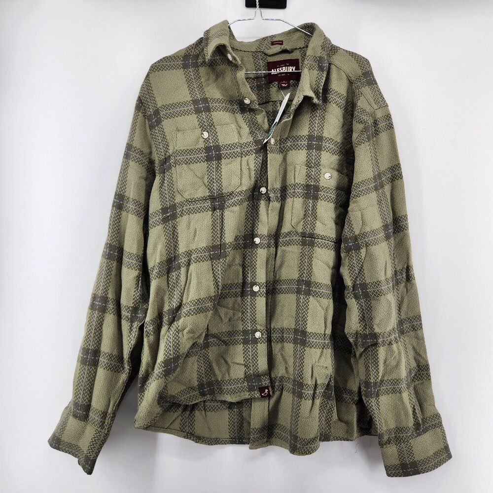 Alesbury‎ Men's Large Green Textured Weave Shirt NWT